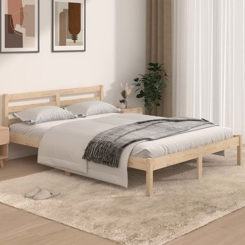 Bed Frame without Mattress Solid Wood Pine 140x190cm 810410