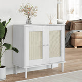 Sideboard SENJA Rattan Look White 80x35x80 cm Solid Wood Pine 358032