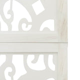Room Divider 4 Panels White Solid Wood Paulownia 358740