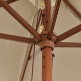 Garden Parasol with Wooden Pole Taupe 299x240 cm 363170