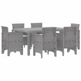 Garden Dining Set 7 pcs Light Grey Polt rattan 3378569