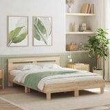 Bed Frame with LED Sonoma 152 x 203 cm Engineered Wood 3402849