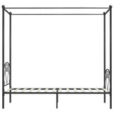 Canopy Bed Frame without Mattress Grey Metal 100x200 cm 284441