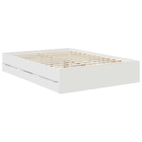 Bed Frame with Drawer White 140 x 190 cm Engineer Wood 3413415