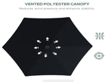 3 Solar LED Cantilever Parasol - Black T3398P319943