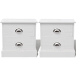 ZNTS French Bedside Cabinets 2 pcs White 242887
