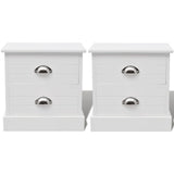 ZNTS French Bedside Cabinets 2 pcs White 242887