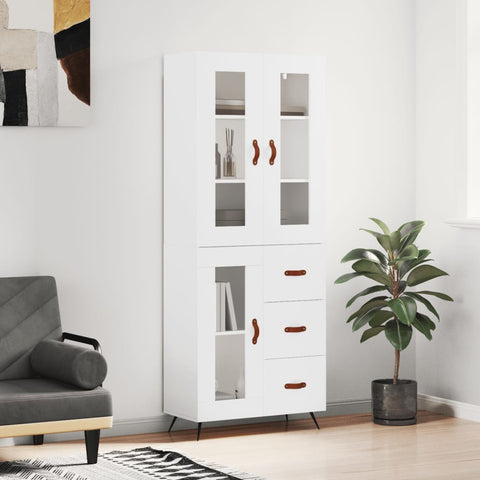 Highboard White 69.5x34x180 cm Engineered Wood 3198569