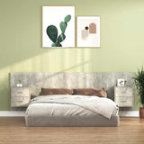 Bed Headboard with Cabinets Concrete Grey Engineered Wood 3115711