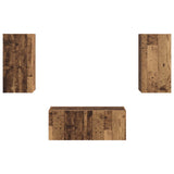 TV Cabinet Set Wall-mounted 2 pcs Old Wood Engineered Wood 3408968
