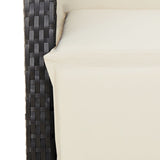 9 Piece Garden Dining Set with Cushions Black Poly Rattan 3212487
