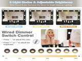 Makeup Vanity Desk with 9 Hollywood Bulbs,with a large mirror, featuring 4 drawers and 1 open W1196P519991