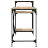 Desk with Shelves Sonoma Oak 135x50x90 cm Engineered Wood&Iron 826710