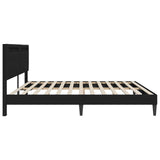 Bed Frame with LED Strip Lights Black 180 x 200 cm Faux Leather 42028041