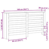 Radiator Cover Black Oak 149 x 20 x 82 cm Engineered Wood 869220