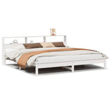 Bed Frame without Mattress White 200x200 cm Solid Wood Pine 3309726