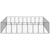 32-Panel Dog Playpen Black 50x100 cm Powder-coated Steel 3115964