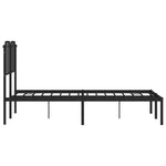 ZNTS Metal Bed Frame with Headboard Black 120x190 cm Small Double 373884