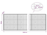 Gabion with 5 mm Wire and 5x10 cm Mesh 1200x30x150 cm 3464682