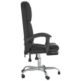 Massage Reclining Office Chair Black Faux Leather 349807