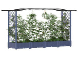 Raised Bed with Trellis and Roof Grey 207 x 40 x 126 cm PP 42032553