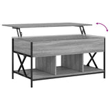 Coffee Table Grey Sonoma 100x55x50 cm Engineered Wood and Metal 845339