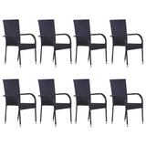 Dining Set Black, Natural Wood 3067881