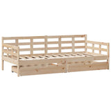 Daybed with Drawers without Mattress 90x200 cm Solid Wood 3302138