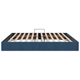 Storage Bed with Mattress with Storage Blue 200 x 200 cm Fabric 3370039