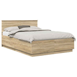 Bed Frame Sonoma Oak 160 x 200 cm Engineered Wood 3408056