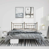 Metal Bed Frame without Mattress with Headboard Black 150x200cm 353539