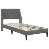 Bed Frame with Headboard Dark Grey 90 x 190 cm Velvet 42027455