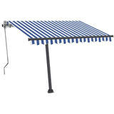 Freestanding Manual Retractable Awning 350x250 cm Blue/White 3069716