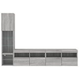 4 Piece TV Wall Units with LED Grey Sonoma Engineered Wood 3216716