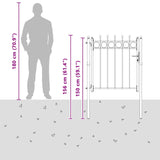 Fence Gate HORST 100 x 100 cm Metal Black Lockable 42034059