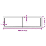 Bathroom Countertop Dark Brown 140x40x cm Treated Solid Wood 3156244