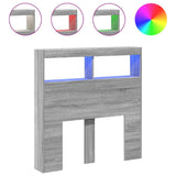Headboard Cabinet with LED Grey Sonoma 100x17x102 cm 839187