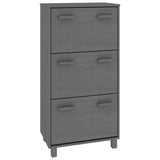 Shoe Cabinet HAMAR Dark Grey 59.5x35x117 cm Solid Wood Pine 340514