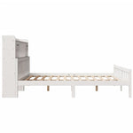 ZNTS Bookcase Bed without Mattress White 180x200 cm Super King Solid Wood Pine 3322179