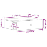 Wall-Mounted Side Table Smoked Oak 59 x 34.5 x 17 cm 899170