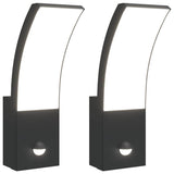 Outdoor LED Wall Lights with Sensors 2pcs Black Die-cast Aluminium 4006263