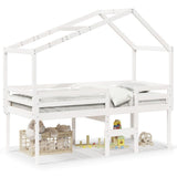 High Sleeper Bed without Mattress White 90x200 cm Solid Wood Pine 3282053