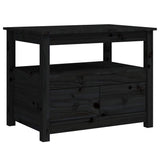Coffee Table Black 71x49x55 cm Solid Wood Pine 820940