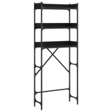 Washing Machine Shelf Black 67x25x163 cm Engineered Wood 838978