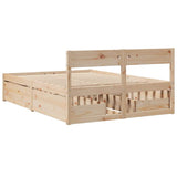 Bed Frame without Mattress 135x190 cm Double Solid Wood Pine 3282357