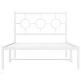 Metal Bed Frame without Mattress with Headboard White 100x200cm 376270