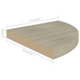 Floating Corner Shelves 4 pcs Oak 35x35x3.8 cm MDF 323927