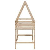 Loft Bed with Ladder and Roof without Mattress 90x190 cm Single 3282114