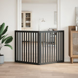 Dog Gate Foldable 2 Panels Black 160 cm Poplar Wood 352258
