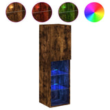 TV Cabinet with LED Lights Smoked Oak 30.5x30x102 cm 837023